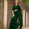 প্রিমিয়াম অর্গানজা ফ্যাব্রিক এমব্রয়ডারি করা পার্টি শাড়ি