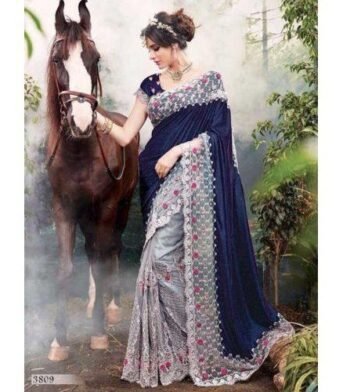 এক্সক্লুসিভ ওয়েটলেস জর্জেট এমব্রয়ডারি করা পার্টি শাড়ি