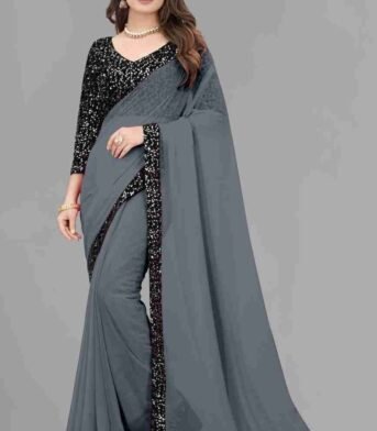এক্সক্লুসিভ ওয়েটলেস জর্জেট  পার্টি শাড়ি
